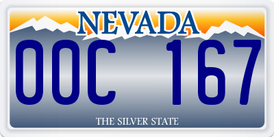 NV license plate 00C167