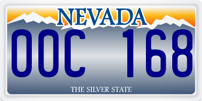NV license plate 00C168