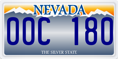 NV license plate 00C180