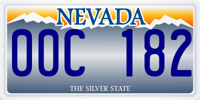 NV license plate 00C182