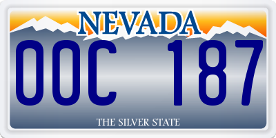 NV license plate 00C187