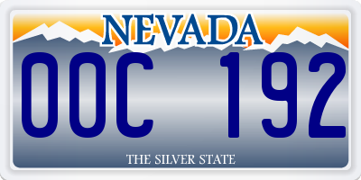 NV license plate 00C192