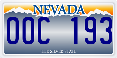 NV license plate 00C193