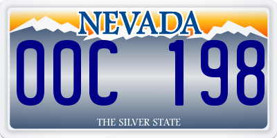 NV license plate 00C198