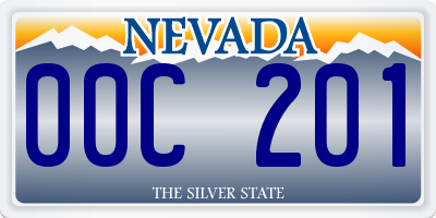NV license plate 00C201