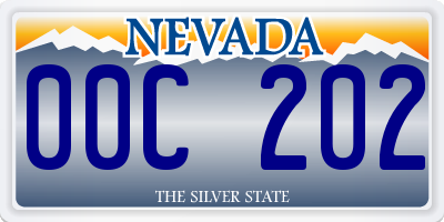 NV license plate 00C202