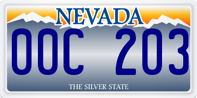 NV license plate 00C203