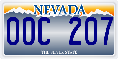 NV license plate 00C207