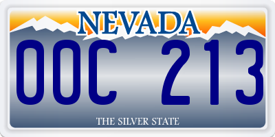 NV license plate 00C213