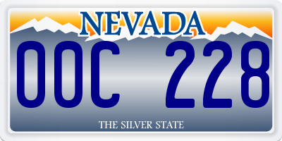 NV license plate 00C228