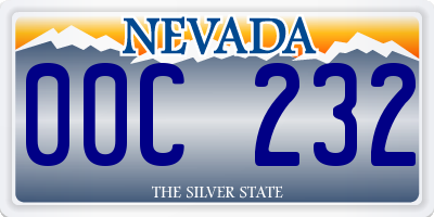 NV license plate 00C232