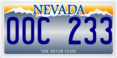 NV license plate 00C233