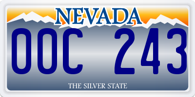 NV license plate 00C243