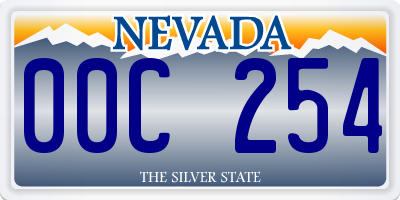 NV license plate 00C254