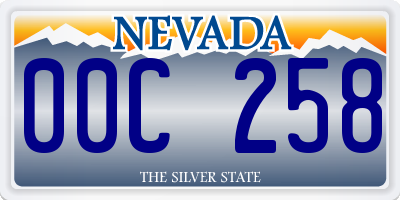 NV license plate 00C258