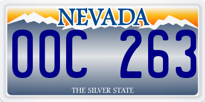 NV license plate 00C263