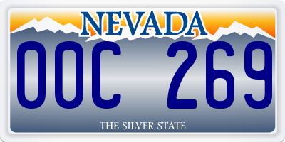 NV license plate 00C269