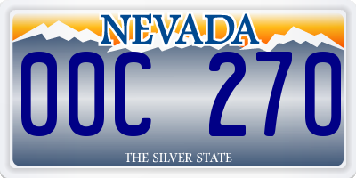 NV license plate 00C270