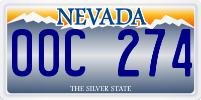NV license plate 00C274