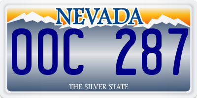 NV license plate 00C287