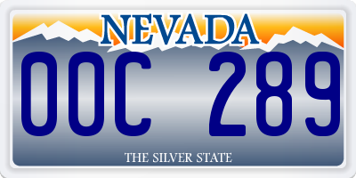 NV license plate 00C289