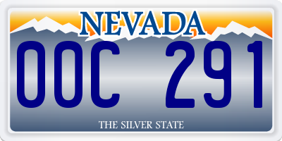 NV license plate 00C291