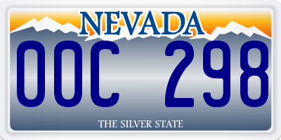 NV license plate 00C298
