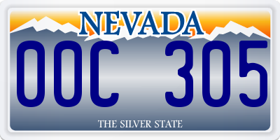 NV license plate 00C305