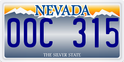 NV license plate 00C315