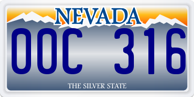 NV license plate 00C316