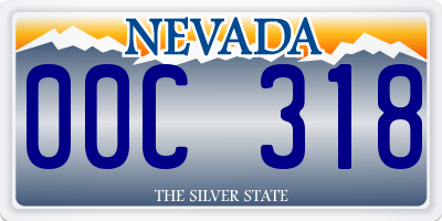 NV license plate 00C318