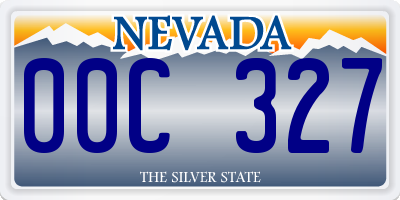 NV license plate 00C327