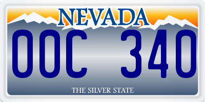 NV license plate 00C340