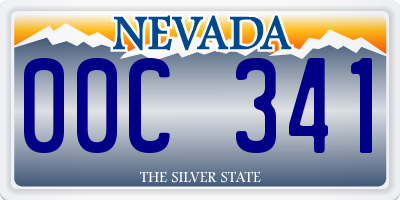 NV license plate 00C341