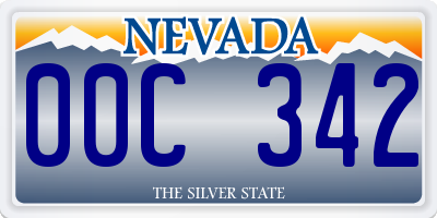 NV license plate 00C342