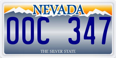 NV license plate 00C347