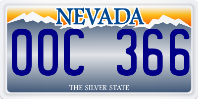 NV license plate 00C366