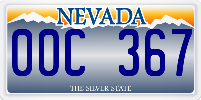 NV license plate 00C367