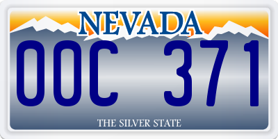 NV license plate 00C371