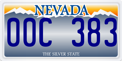 NV license plate 00C383