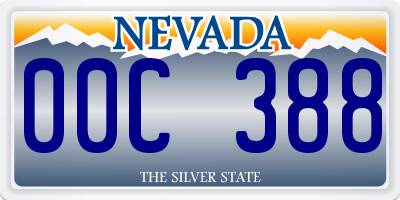 NV license plate 00C388