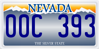 NV license plate 00C393