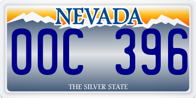 NV license plate 00C396