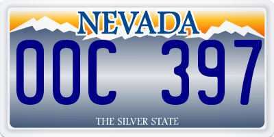 NV license plate 00C397