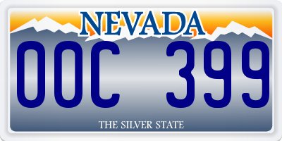 NV license plate 00C399