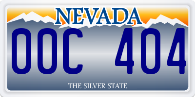 NV license plate 00C404