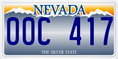 NV license plate 00C417