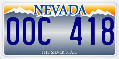 NV license plate 00C418