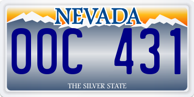 NV license plate 00C431