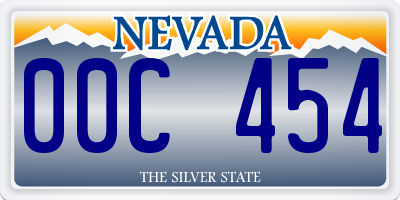 NV license plate 00C454